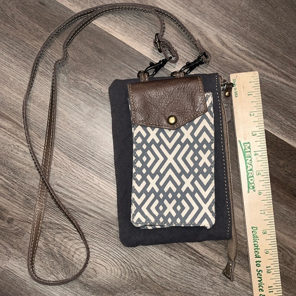 Myra Bag / crossbody or clutch. Leather canvas or passport bag
